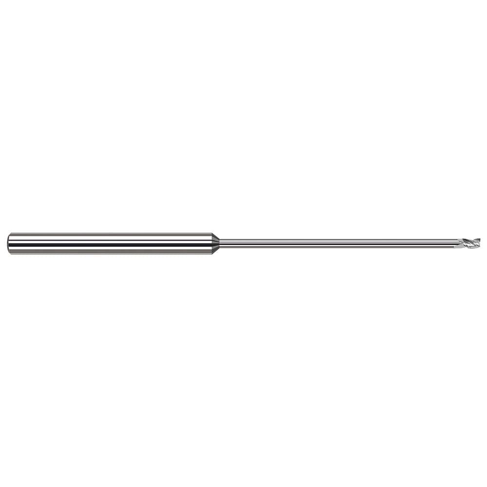 Square End Mill: 1/8'' Dia, 3/16'' LOC, 1/8'' Shank Dia, 4'' OAL, 3 Flutes, Solid Carbide