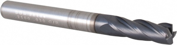 Corner Radius End Mill: 1/4
