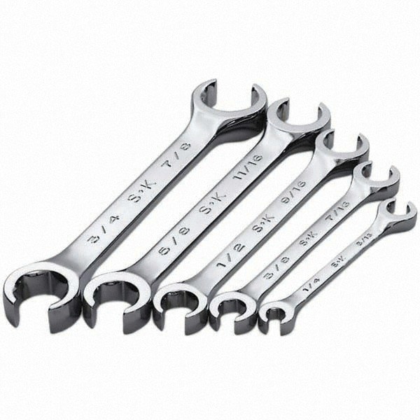 Flare Nut Wrench Set: 5 Pc, 1/4 x 5/16
