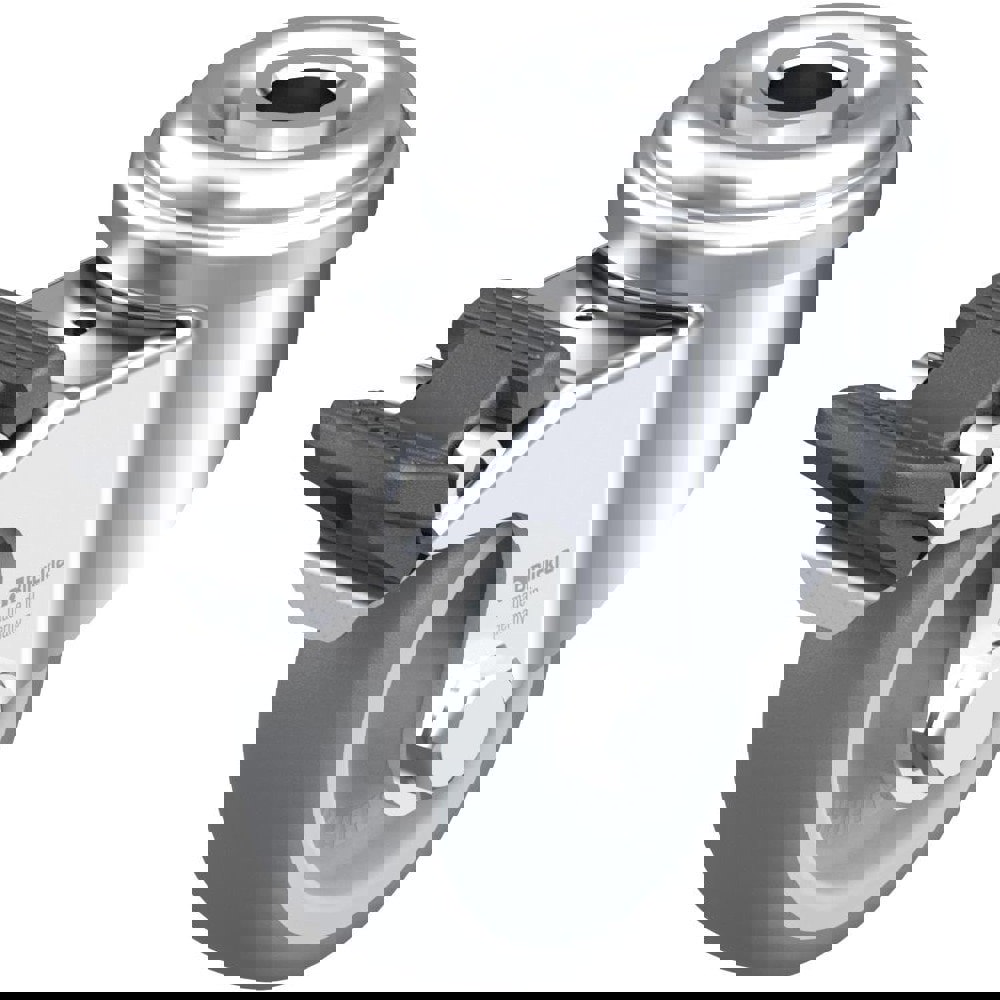 Standard Casters; Mount: Hollow Kingpin ; Caster Type: Swivel w/Brake ; Brake Type: Total-Lock Brake ; Bearing Type: Plain Bore ; Style: Plain Bore ; Wheel Diameter (Inch): 2