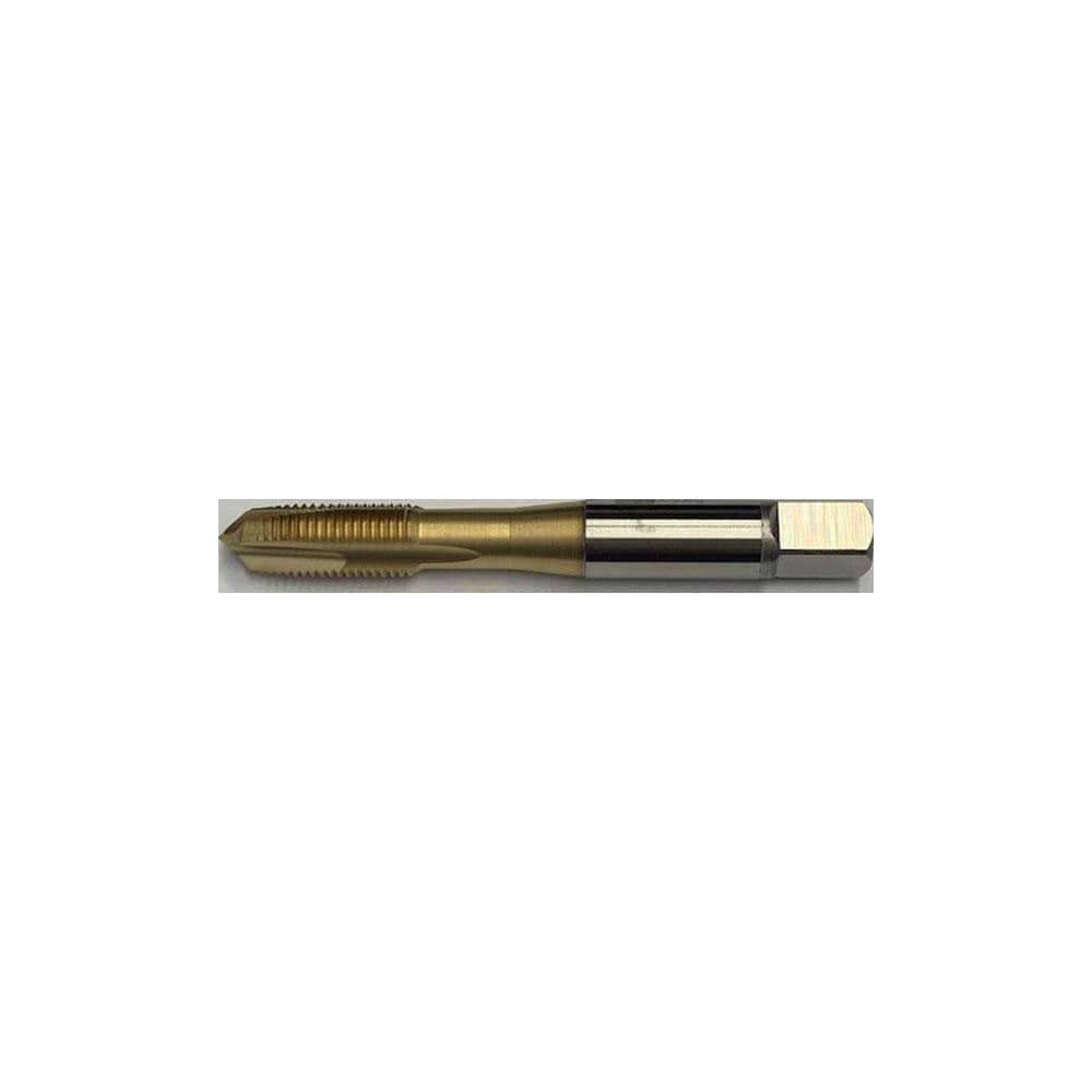 Spiral Point Tap: 9/16-18 UNF, 3 Flutes, 3 to 5P, 2B Class of Fit, Vanadium High Speed Steel, TIN Coated