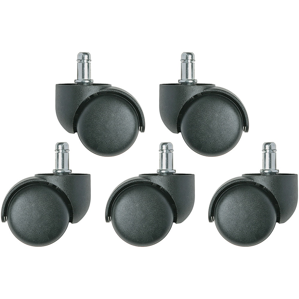 Pack of 5 Black Carpet Casters
