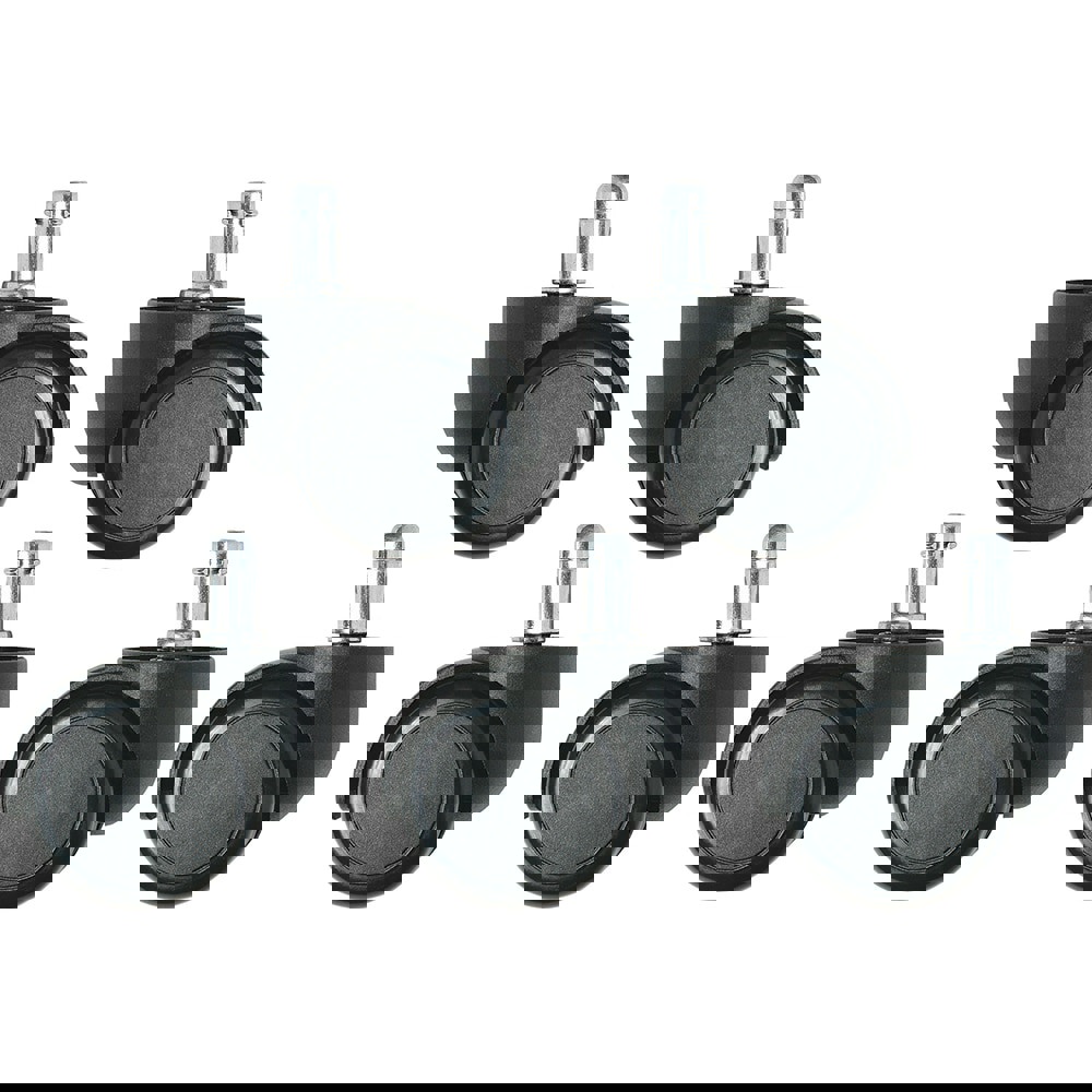 Pack of 5 Black Hard Floor Casters