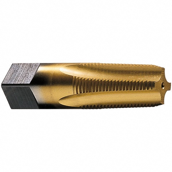 Standard Pipe Tap: 1/8-27, NPT, 4 Flutes, High Speed Steel, TiN Finish
