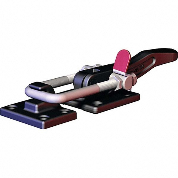 Pull-Action Latch Clamp: Horizontal, 7,486 lb, U-Hook, Flanged Base