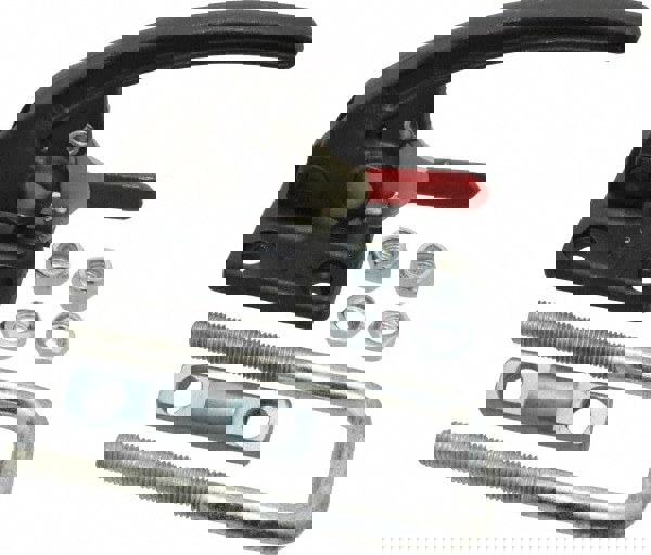 Pull-Action Latch Clamp: Horizontal, 7,500 lb, U-Hook, Flanged Base