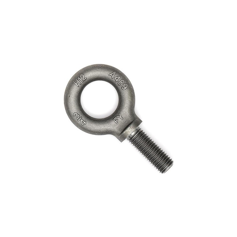 Fixed Lifting Eye Bolt: With Shoulder, 5,000 lb Capacity, 3/4-10 Thread, Grade 1030 Steel