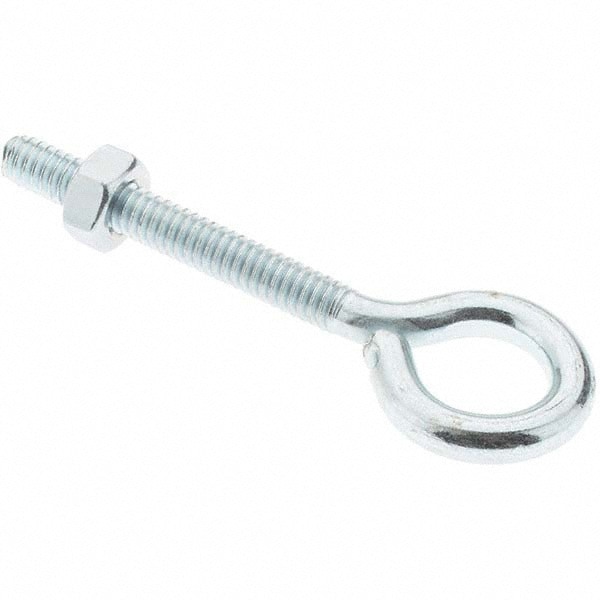 1/4-20, Zinc-Plated Finish, Steel Wire Turned Eye Bolt