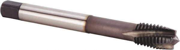 Spiral Flute Tap: M14x2.00 Metric, 4 Flutes, Plug, 6HX Class of Fit, Powdered Metal, TiN/CrC/C Coated