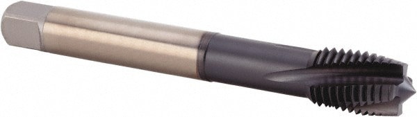 Spiral Flute Tap: M20x2.50 Metric, 4 Flutes, Plug, 6HX Class of Fit, Powdered Metal, TiN/CrC/C Coated