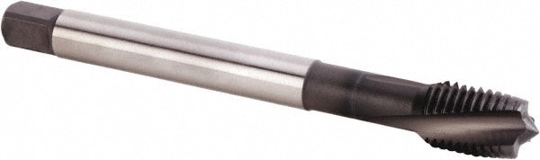 Spiral Flute Tap: M8x1.00 Metric Fine, 3 Flutes, Plug, 6HX Class of Fit, Powdered Metal, TiN/CrC/C Coated