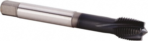 Spiral Flute Tap: M18x1.50 Metric Fine, 4 Flutes, Plug, 6HX Class of Fit, Powdered Metal, TiN/CrC/C Coated