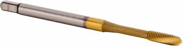 Spiral Flute Tap: M4x0.70 Metric, 3 Flutes, Plug, 6HX Class of Fit, Powdered Metal, TiCN/TiN Coated