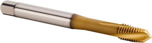 Spiral Flute Tap: M8x1.25 Metric, 3 Flutes, Plug, 6HX Class of Fit, Powdered Metal, TiCN/TiN Coated