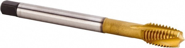 Spiral Flute Tap: M16x2.00 Metric, 4 Flutes, Plug, 6HX Class of Fit, Powdered Metal, TiCN/TiN Coated