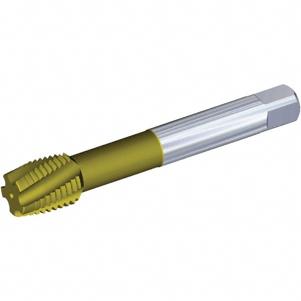 Spiral Flute Tap: M20x2.50 Metric, 4 Flutes, Plug, 6HX Class of Fit, Powdered Metal, TiCN/TiN Coated