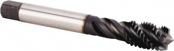 Spiral Flute Tap: M16x2.00 Metric, 4 Flutes, Modified Bottoming, 6HX Class of Fit, Powdered Metal, TiN/CrC/C Coated