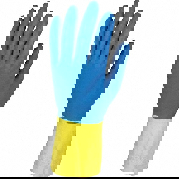 Chemical Resistant Gloves: Medium, 27.5 mil Thick, Latex & Neoprene, Supported