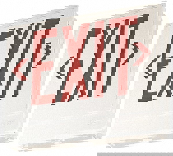 1 Face, White, Thermoplastic, LED, Illuminated Exit Sign