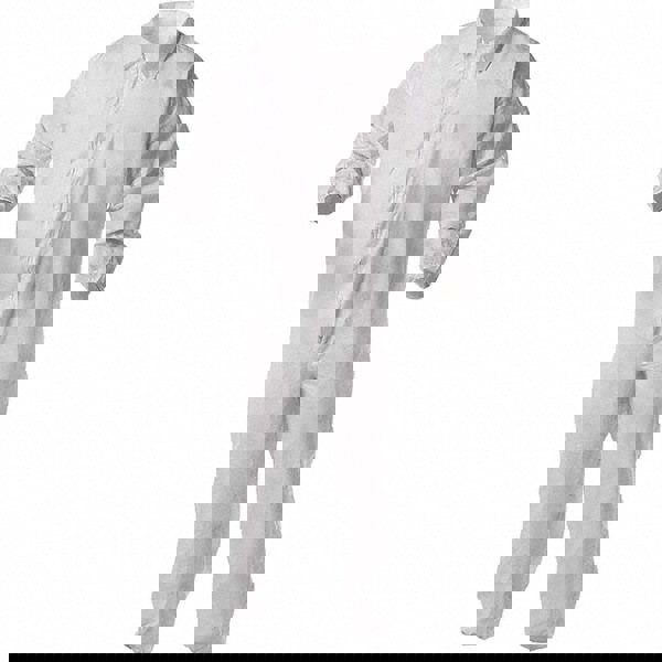 Disposable Coveralls: Size Medium, Film Laminate, Zipper Closure