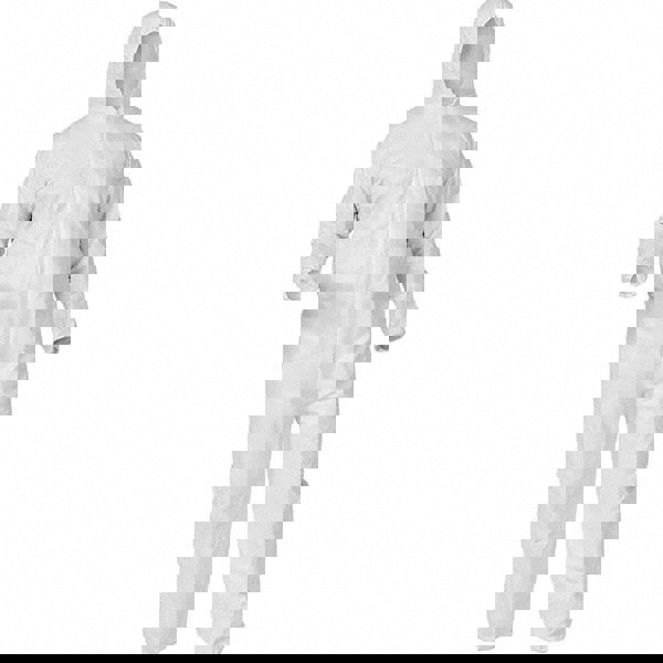 Disposable Coveralls: Size Medium, Polypropylene, Zipper Closure