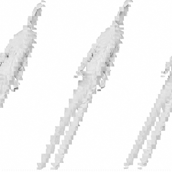 Disposable Coveralls: Size 4X-Large, Film Laminate, Zipper Closure