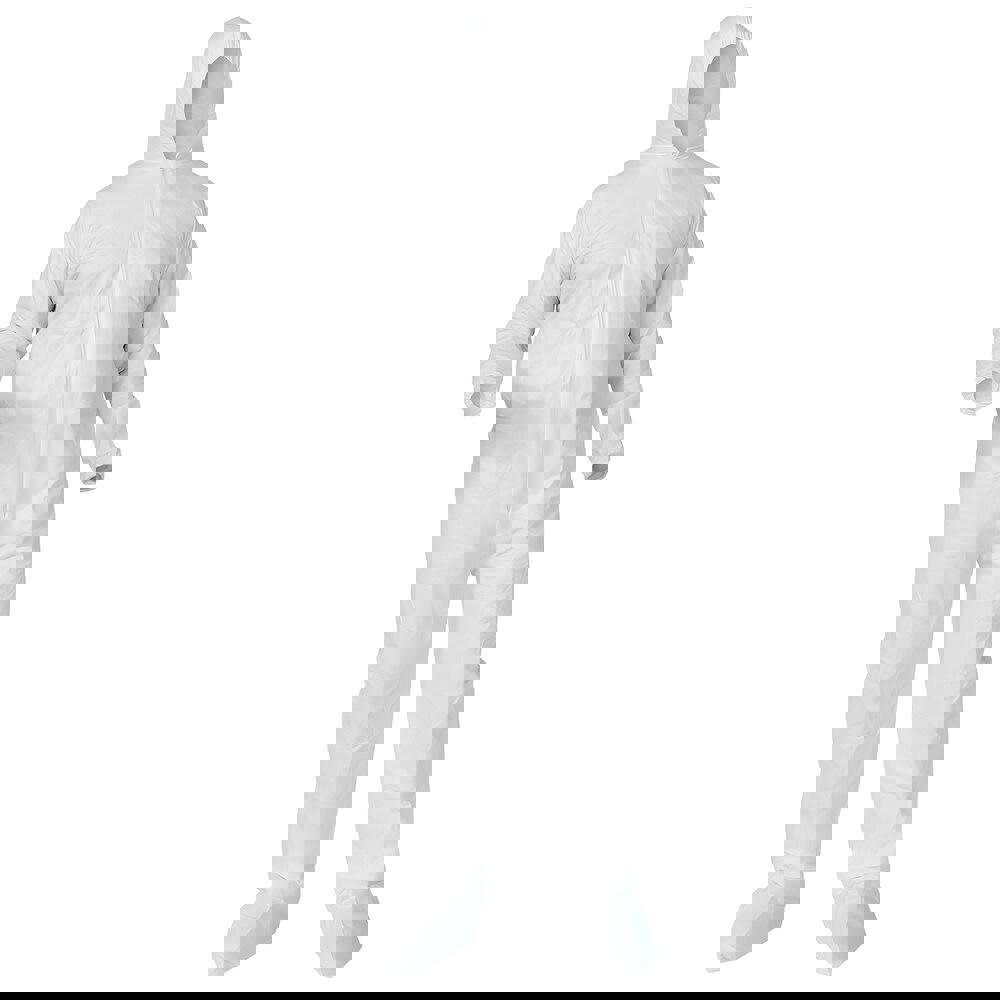 Disposable Coveralls: Size 4X-Large, Film Laminate, Zipper Closure