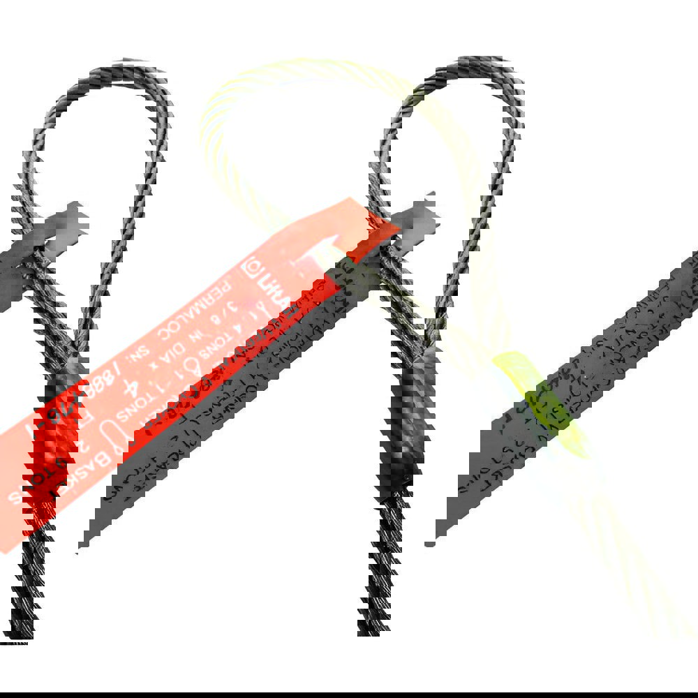 Eye & Eye Sling: 8' Long, 2.90 Ton Vertical, Steel