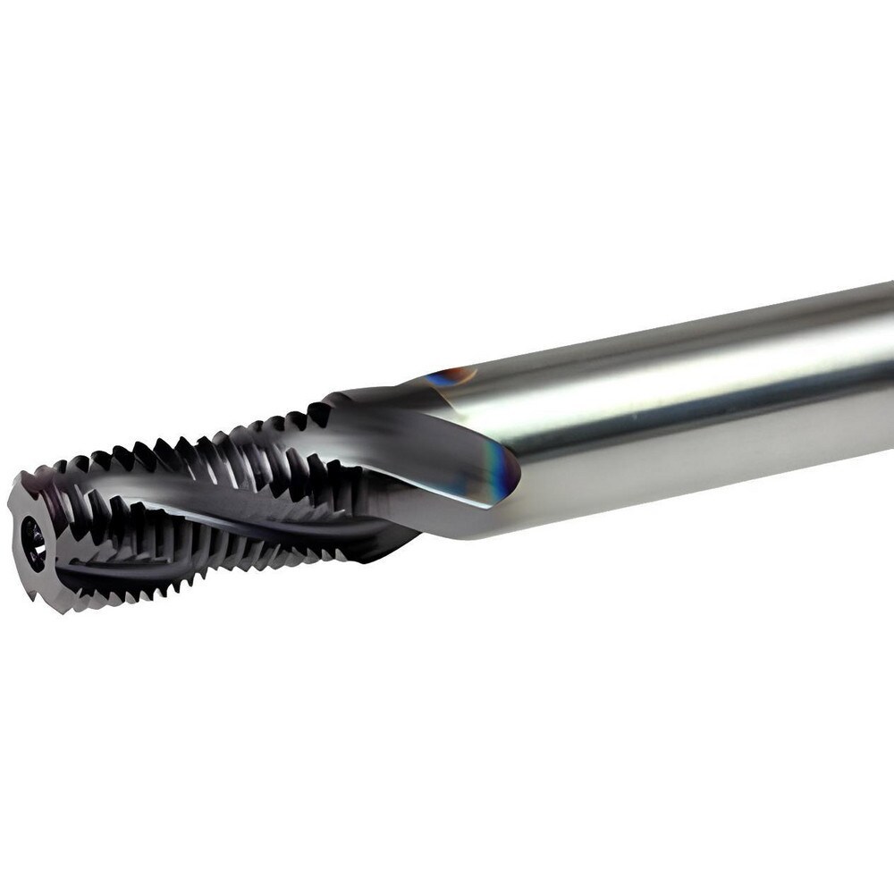Helical Flute Thread Mill: M16x1.5, 4 Flute, 12.00 mm Shank Dia, Solid Carbide