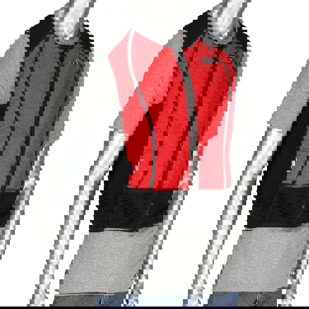 Cooling Vests; Size: Large ; Color: Red and Black ; Maximum Cooling Time (Hours): 3 ; Activation Method: Chill Cooling Inserts Until White and Rigid ; UNSPSC Code: 46181507