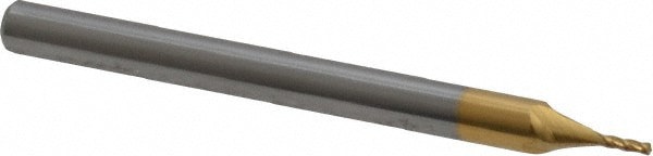 Square End Mill: 1/32'' Dia, 5/64'' LOC, 1/8'' Shank Dia, 1-1/2'' OAL, 4 Flutes, Solid Carbide