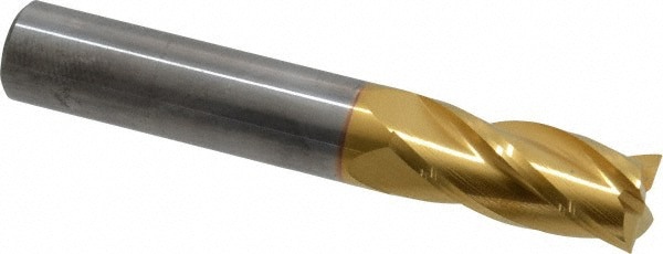 Square End Mill: 7/16'' Dia, 1'' LOC, 7/16'' Shank Dia, 2-3/4'' OAL, 4 Flutes, Solid Carbide