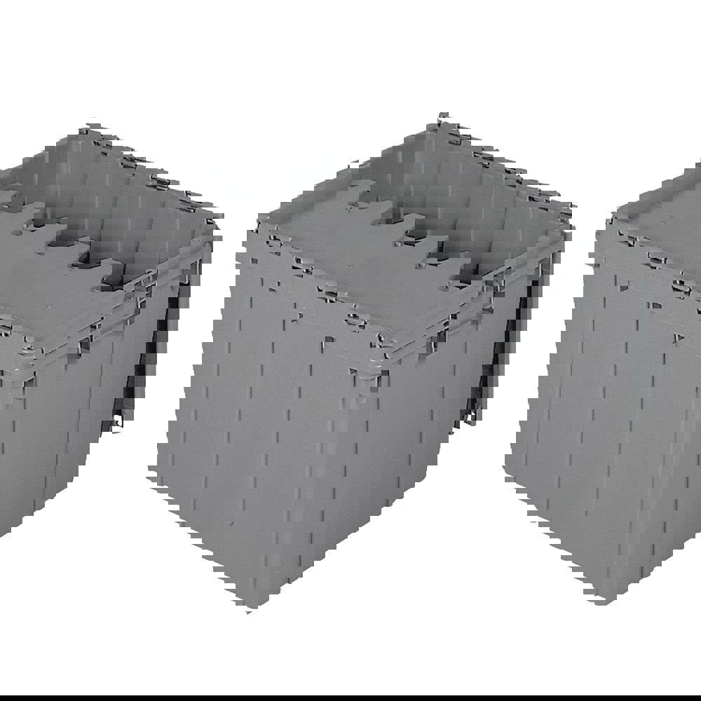 Polyethylene Attached-Lid Storage Tote: