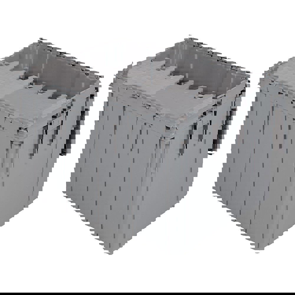 Polyethylene Attached-Lid Storage Tote: 100 lb Capacity