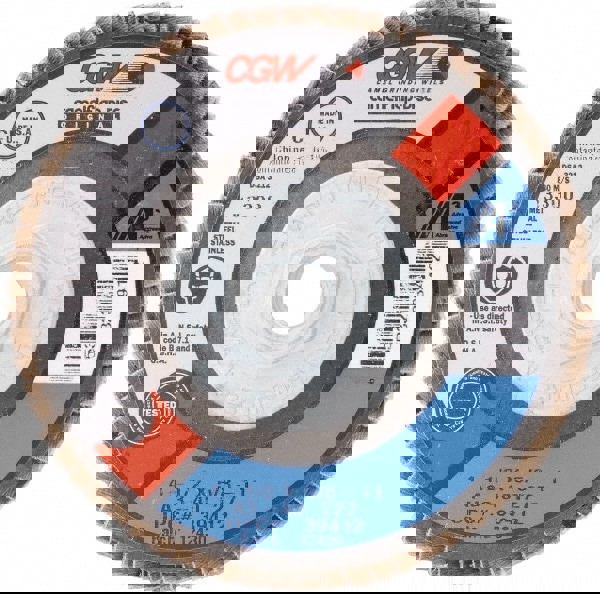 Flap Disc: 5/8-11 Hole, 60 Grit, Aluminum Oxide, Type 27