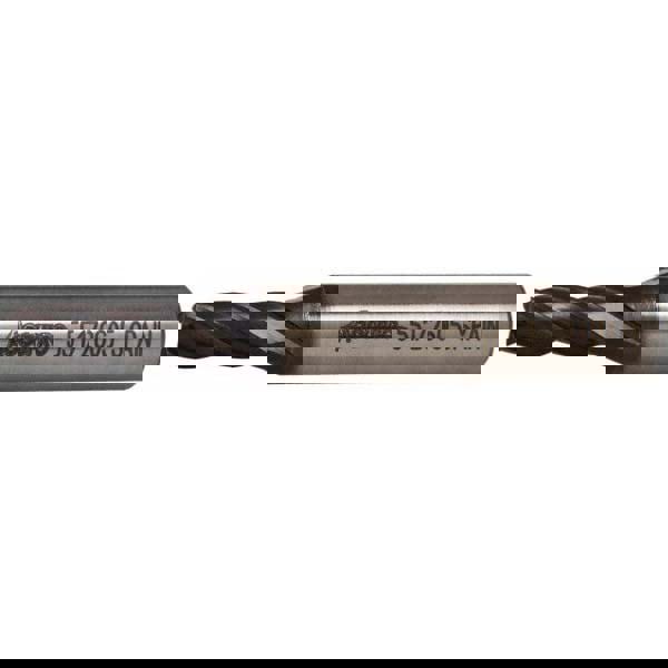 Square End Mill: 1/4'' Dia, 5/8'' LOC, 3/8'' Shank Dia, 2-7/16'' OAL, 4 Flutes, Powdered Metal