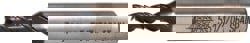 Square End Mill: 3/16'' Dia, 1/2'' LOC, 3/8'' Shank Dia, 2-3/8'' OAL, 3 Flutes, Powdered Metal