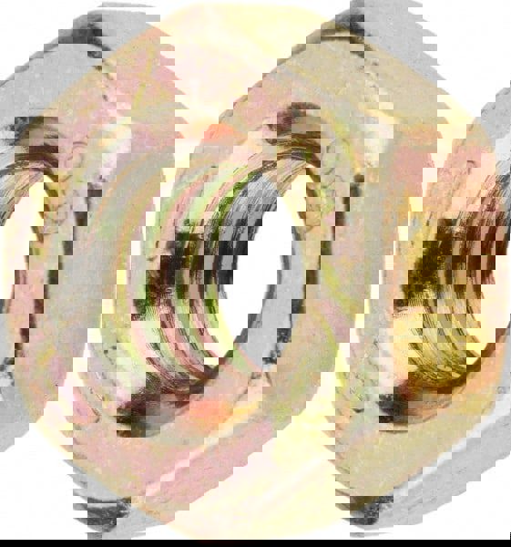Hex Nut: 1/4-20, Grade 8 Steel, Zinc Yellow Dichromate Finish