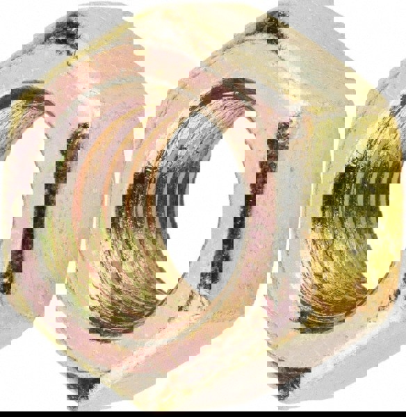 Hex Nut: 3/8-16, Grade 8 Steel, Zinc Yellow Dichromate Finish