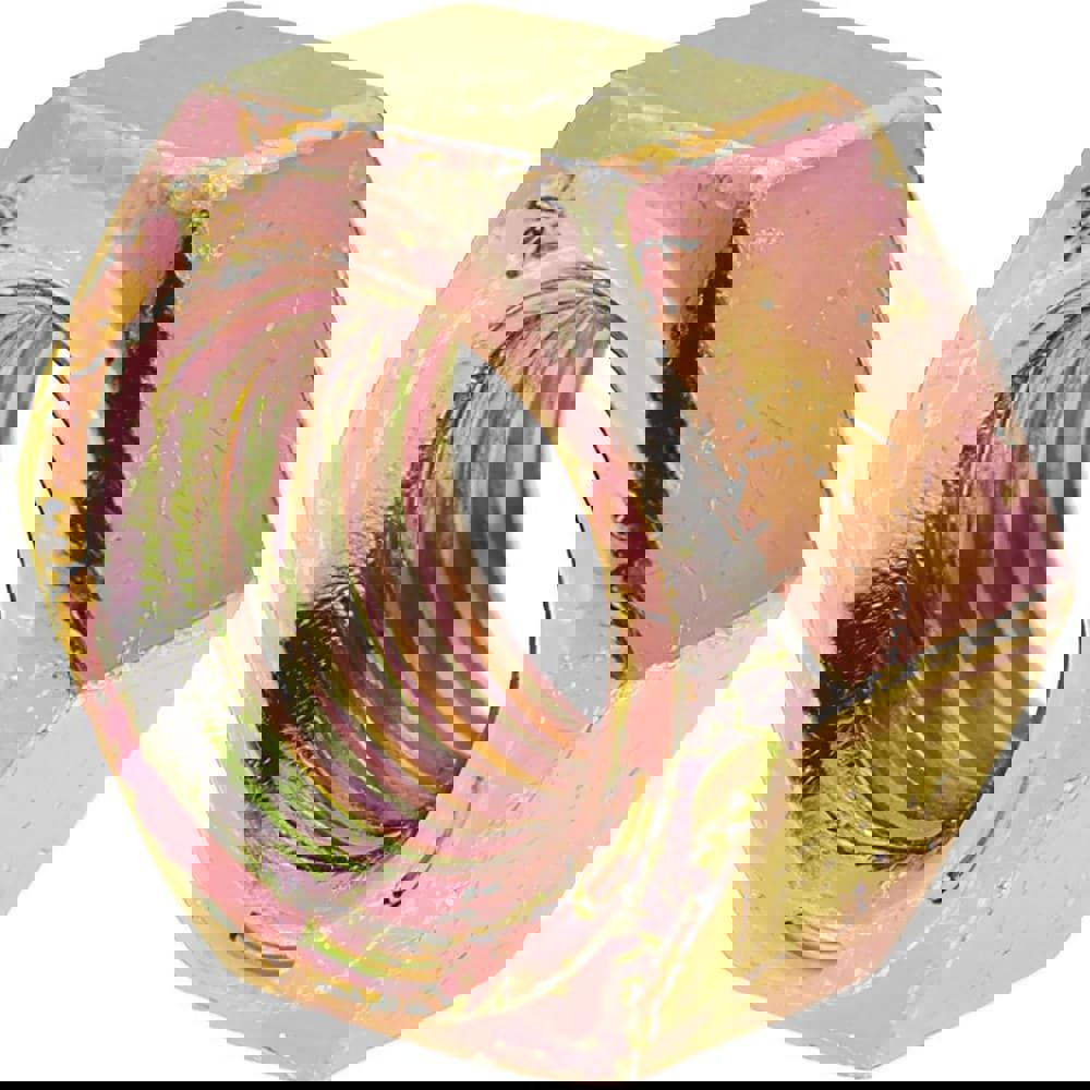 Hex Nut: 7/16-14, Grade 8 Steel, Zinc Yellow Dichromate Finish