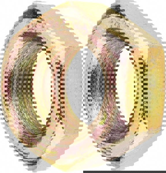 Hex Nut: 1/2-13, Grade 8 Steel, Zinc Yellow Dichromate Finish