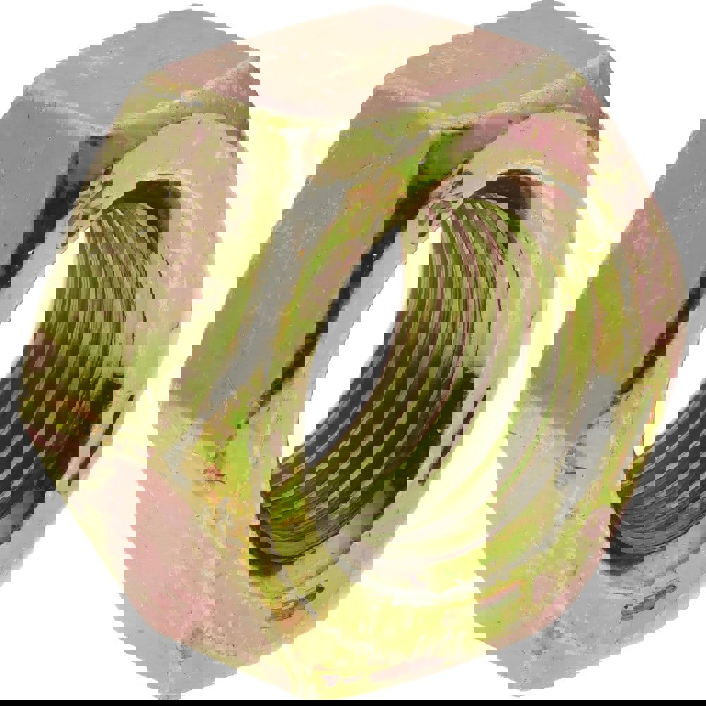 Hex Nut: 7/16-20, Grade 8 Steel, Zinc Yellow Dichromate Finish