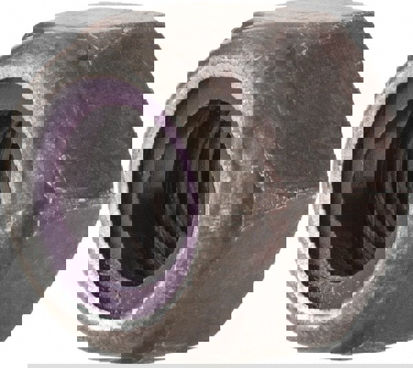 Hex Lock Nut: Insert, Nylon Insert, 3/8-16, Grade 8 Steel, Bright/Uncoated