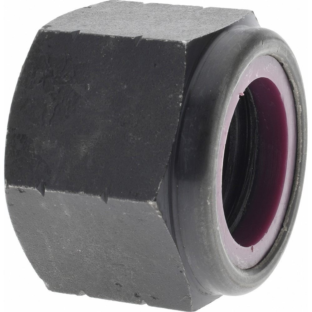 Hex Lock Nut: Insert, Nylon Insert, 1-3/8-6, Grade 8 Steel, Uncoated