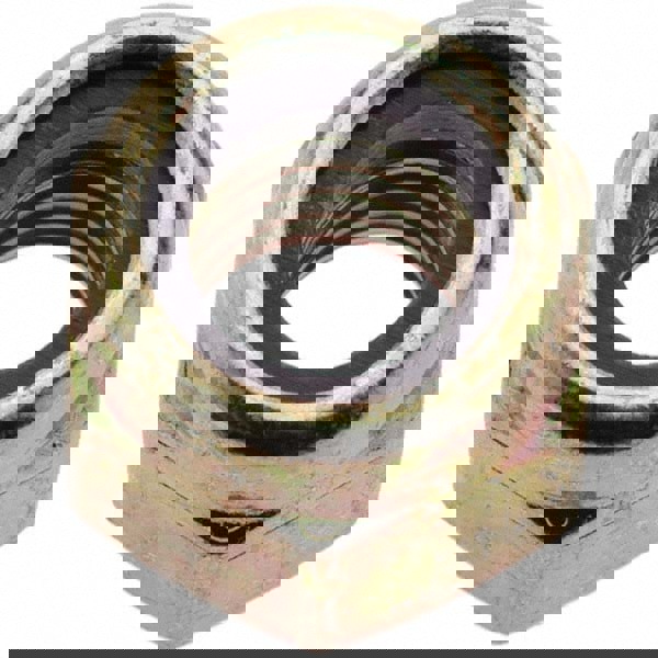 Hex Lock Nut: Insert, Nylon Insert, 3/8-16, Grade 8 Steel, Yellow Zinc Dichromate Finish