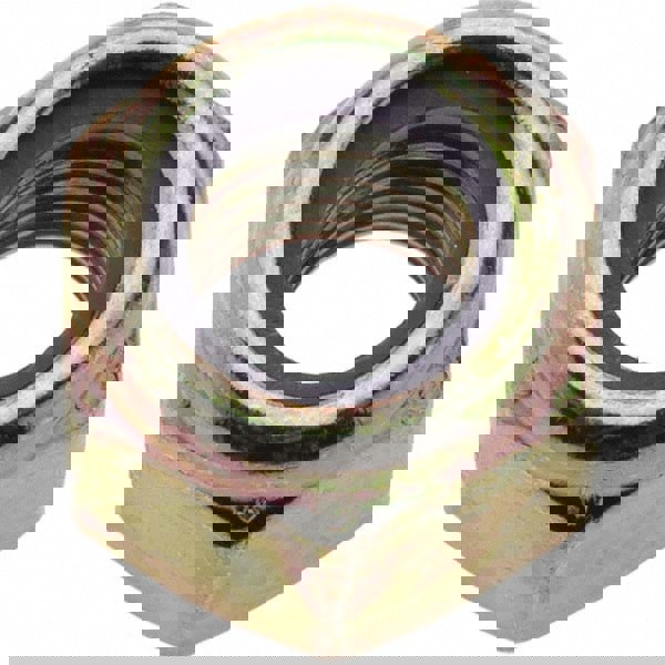 Hex Lock Nut: Insert, Nylon Insert, 1/2-13, Grade 8 Steel, Yellow Zinc Dichromate Finish