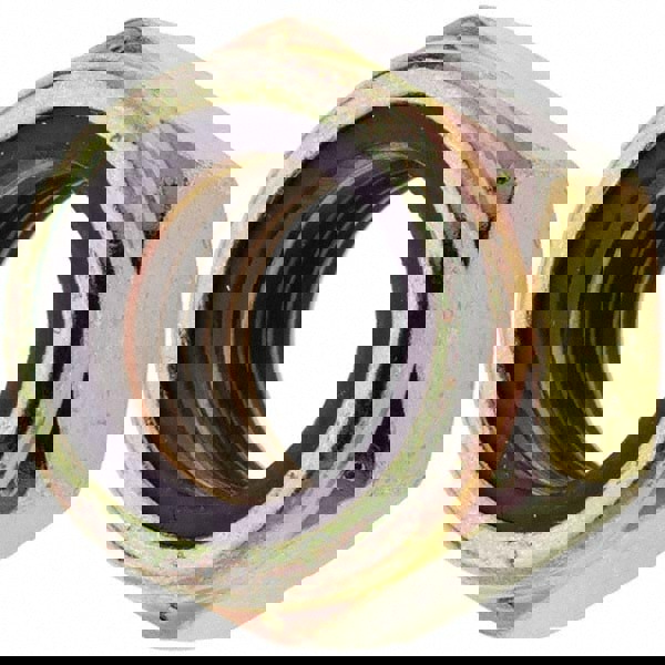 Hex Lock Nut: Insert, Nylon Insert, 1-8, Grade 8 Steel, Yellow Zinc Dichromate Finish