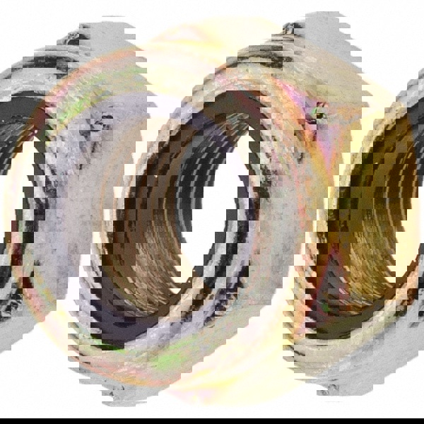 Hex Lock Nut: Insert, Nylon Insert, 3/8-24, Grade 8 Steel, Zinc Yellow Dichromate Finish