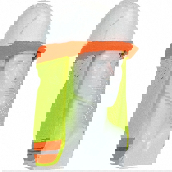 Hard Hat Neck Shade: Polyester, Yellow, Use with Cap Style & Full Brim Hard Hat