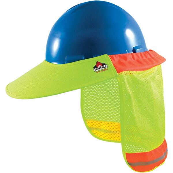 Hard Hat Neck Shade: Polyester, Yellow, Use with Cap Style & Full Brim Hard Hat